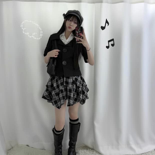 무채색 니혼진 도쿄걸 코디세트 