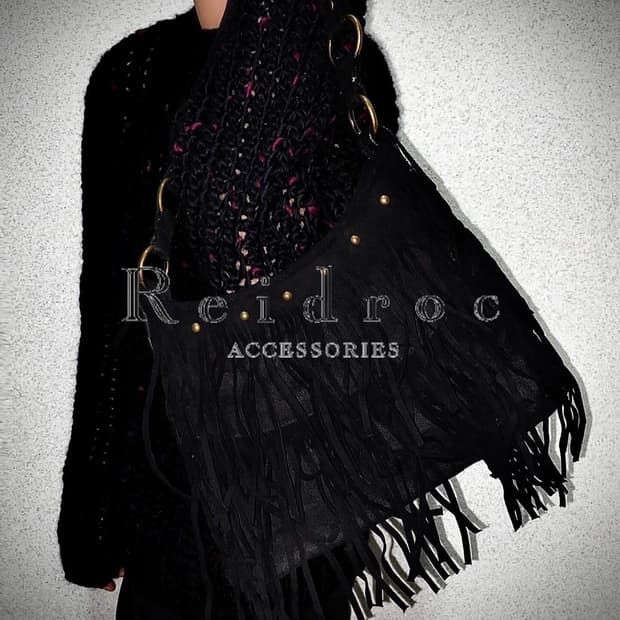 Reidroc 일본 빈티지 스웨이드 레더 프린지 백