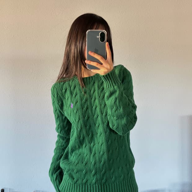 [M]폴로 랄프로렌 꽈배기 케이블 코튼 니트