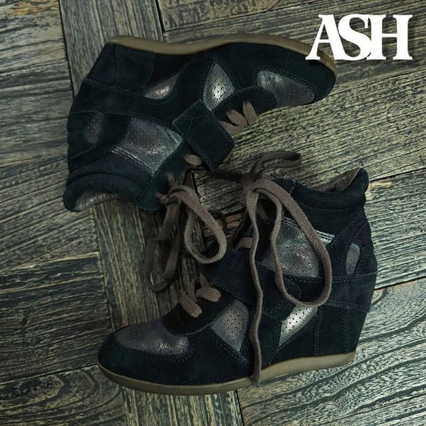 [ASH] Y2K 빈티지 스웨이드 웨지힐 하이탑 스니커즈 M22147