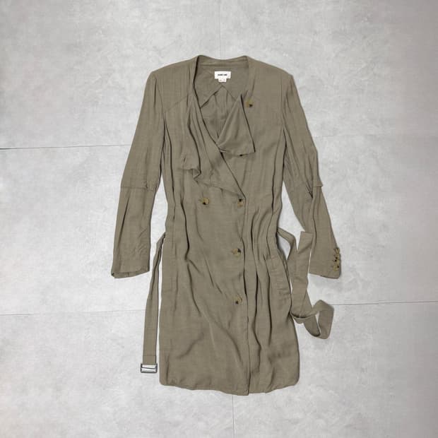 헬무트랭 비스코스 롱 트렌치 코트 베이지