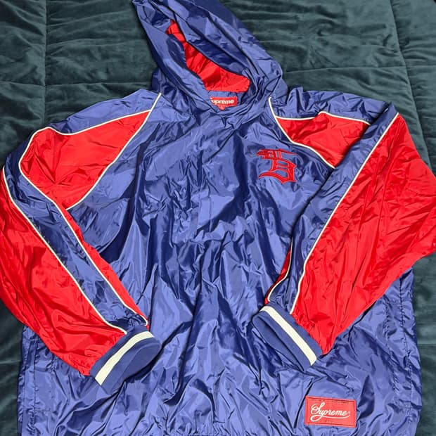 슈프림 후드 웜업 풀오버 네이비 23FW  XL