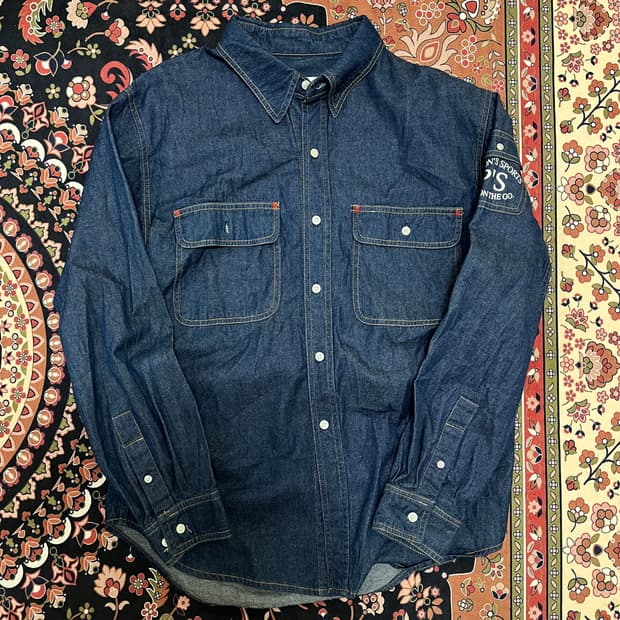 퍼슨스 스포츠 일본 빈티지 진청 데님 셔츠 M/95