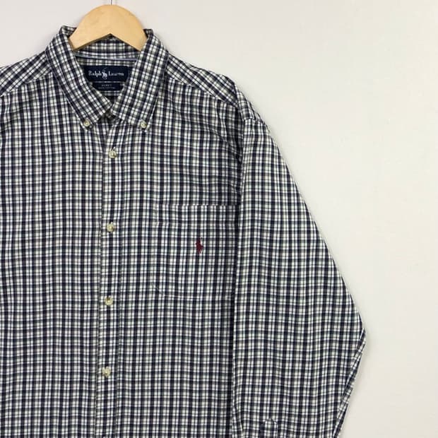 XL 폴로 체크 셔츠