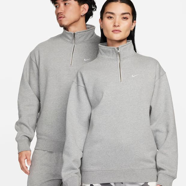 나이키 솔로 스우시 쿼터집 탑 그레이