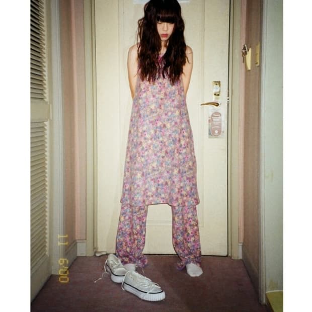 [르몽드페페] 플라워 원피스+바지 (세트)