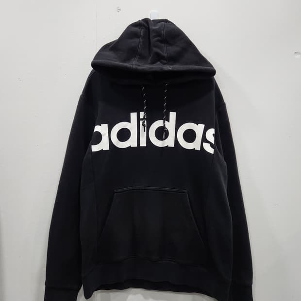 아디다스 블랙 빅로고 후드티 남성 105사이즈
