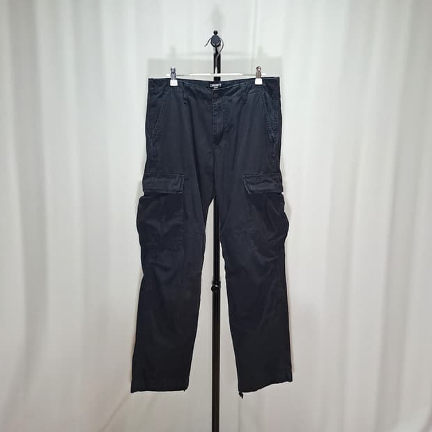 (택포) 칼하트 WIP 블랙 레귤러 카고 팬츠 31X32 B726