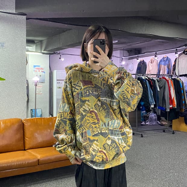 디스이즈네버댓 아치로고 멀티패턴 후드티 B4509