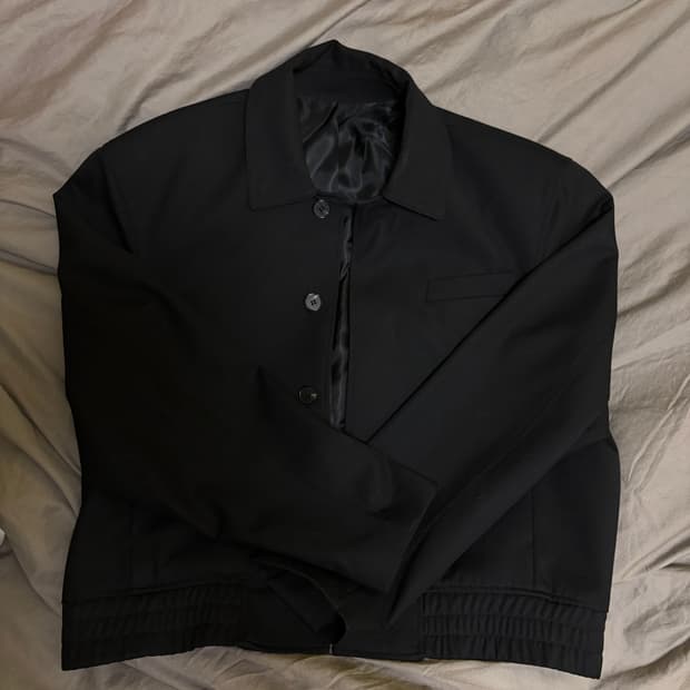 엘무드 엘버튼 울 블렌드 자켓 트윌블랙 46