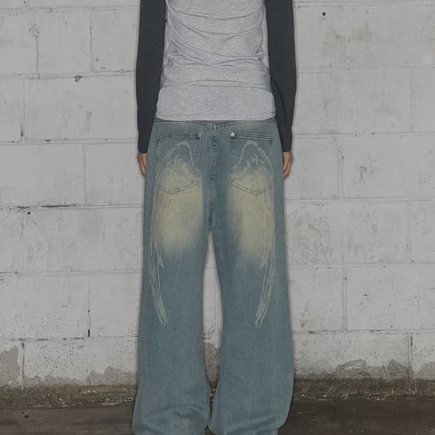 팬시클럽 엔젤 빈티지 워싱 핀턱 팬츠(사이즈1)