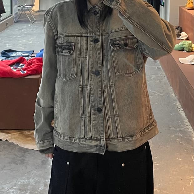 올세인츠 디테일 워싱 데님 트러커 자켓 H2248