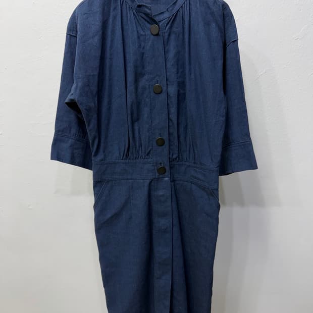 정품) TIME 타임 한섬 린넨 데님 원피스 82