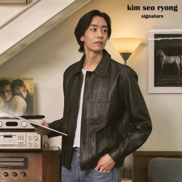 [새상품 / 105] 베지터블 리얼 레더 트러커 자켓 (가죽 자켓)