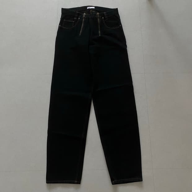 [32] GmbH 18SS 더블 집 바이커 데님 블랙