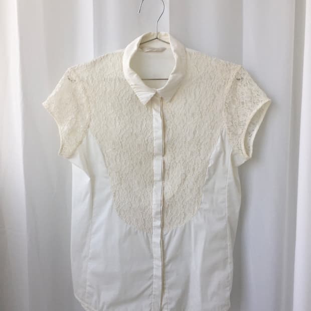 [vintage] ivory blouse