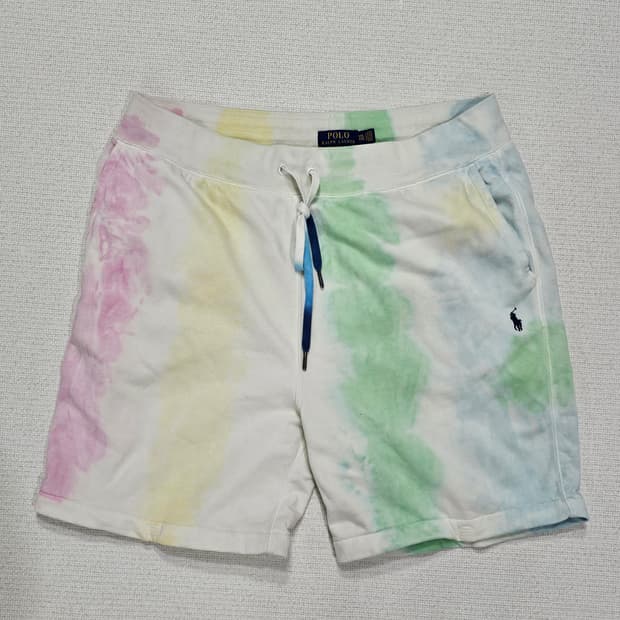 [XXL] 폴로 랄프로렌 블루 타이-다이 스웨트 하프 팬츠