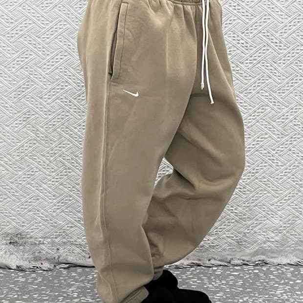 나이키 빈티지 레트로 캐주얼 폭닥 베이지 스웻팬츠 M C09320