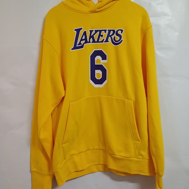 (새상품,M,100)NIKE LA 레이커스 에센셜 플리스 풀오버 후드티