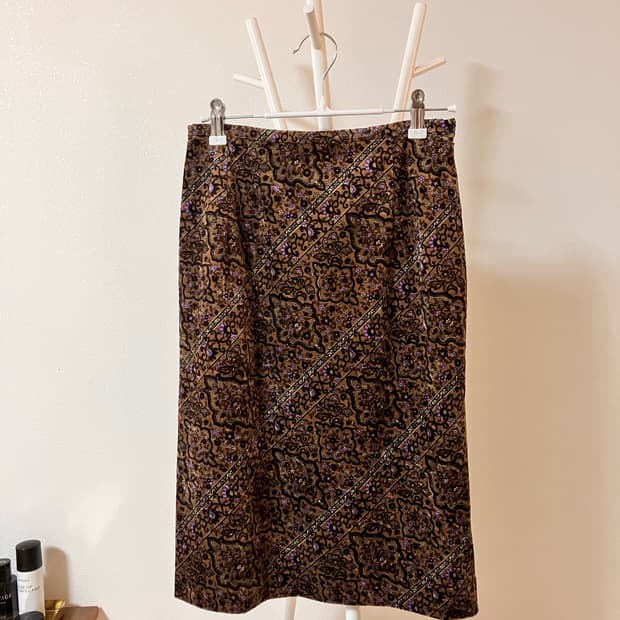 로트레아몽 벨벳스커트 H라인스커트 펜슬스커트 일본빈티지