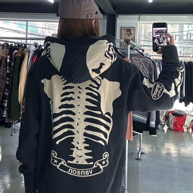 벤슨 넥핸드워머 본 스켈레톤 후드집업