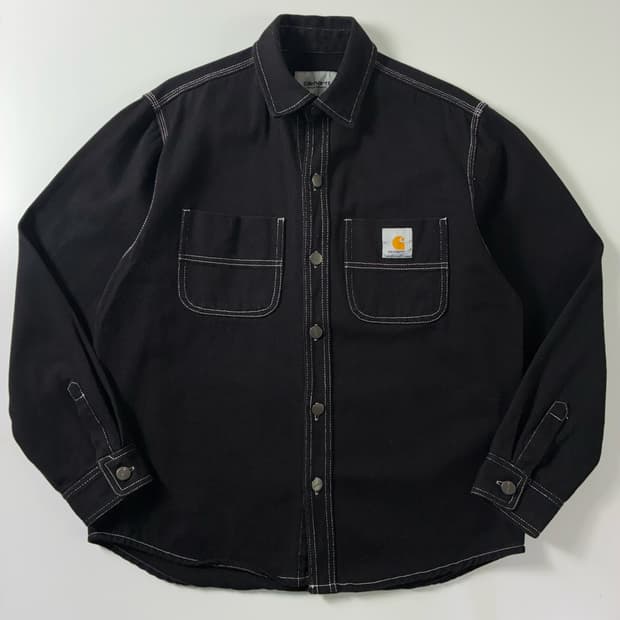 Carhartt  칼하트 WIP 초크 블랙 스티치 셔츠 