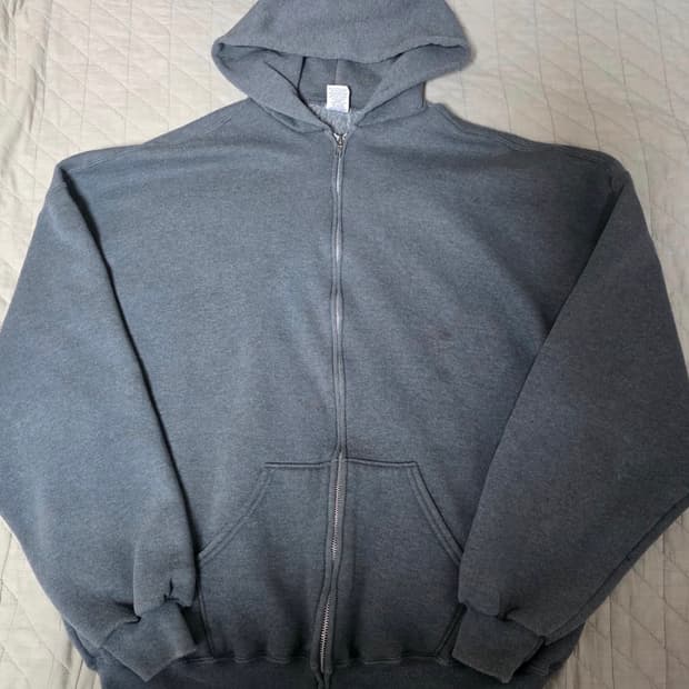 (XXL) 90s 빈티지 러셀 애슬레틱 후드집업 다크 그레이