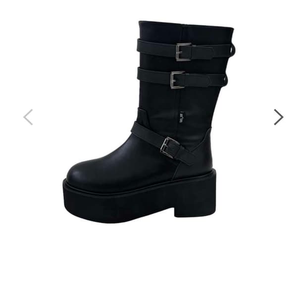 MAYA MIDI BUCKLE BOOTS / BLACK 235