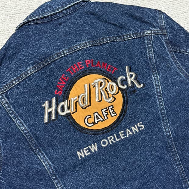 90s USA 리 X 하드락카페 데님자켓 L