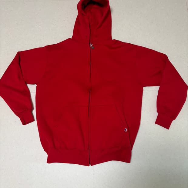 Usa 90s 러셀 애슬레틱 후드집업 레드 XL