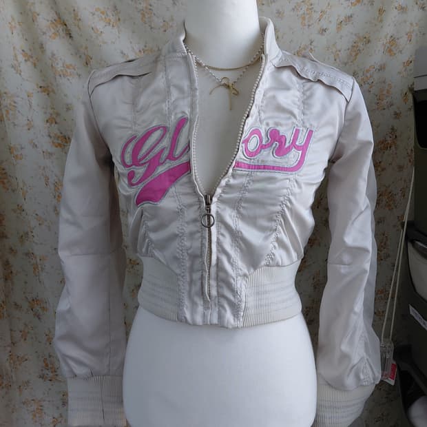 [y2k] Glory 아이보리 크롭 항공점퍼 44