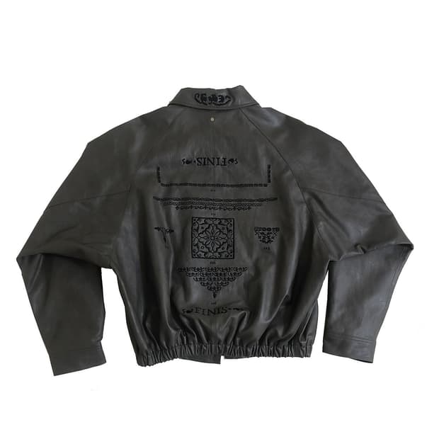 604service EMBROIDERED LEATHER JACKET