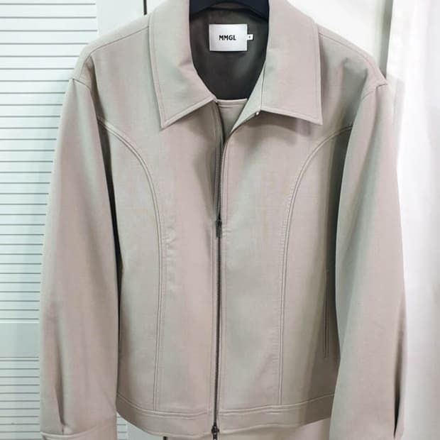 MMGL 엠엠지엘 미니멀 울 블루종 그레이 베이지 4