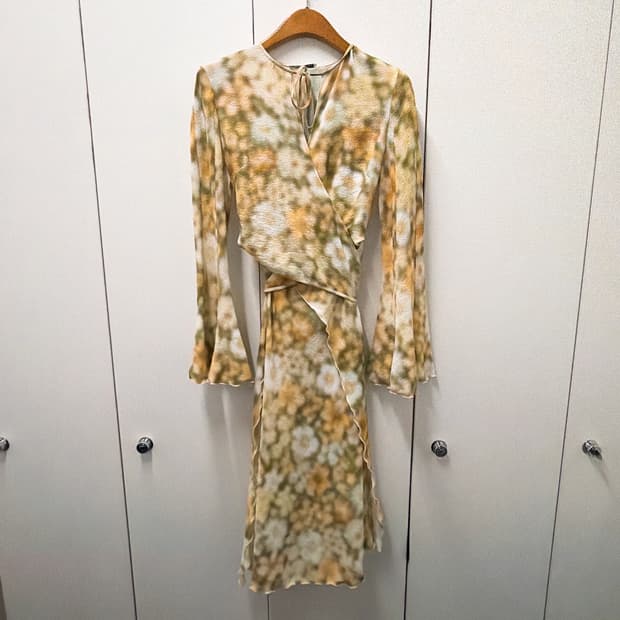 (정품/새상품) 아크네 스튜디오 여성 플로랄 랩 드레스