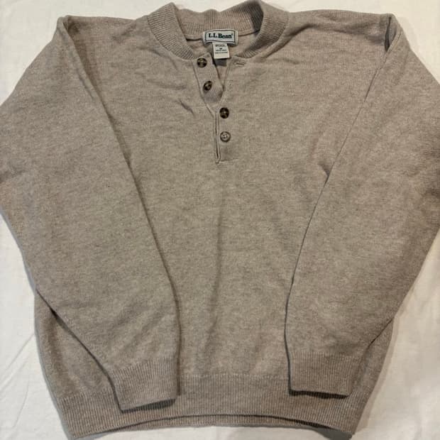 엘엘빈 울 헨리넥 버튼 스웨터 (스코트랜드 제조) M ~ L