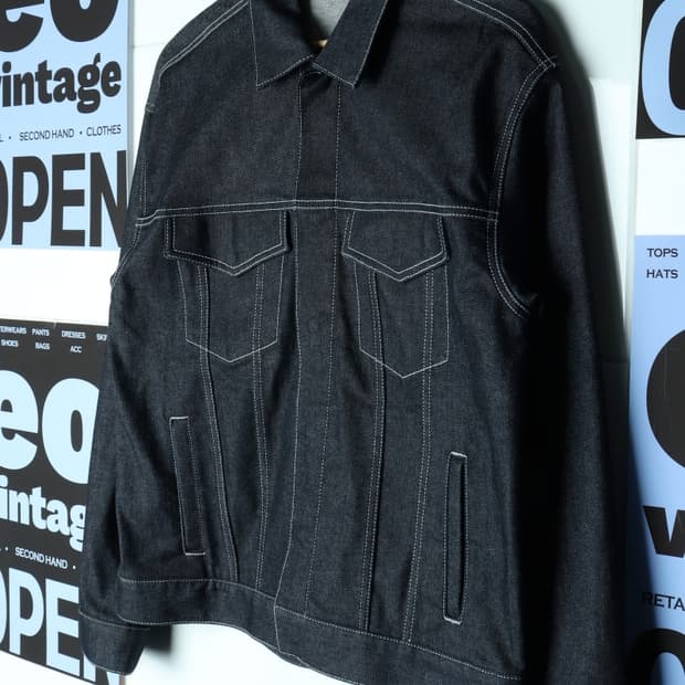 (M-XL) 드로우핏 집업 바람막이 점퍼자켓 데님 청 생지-H30735