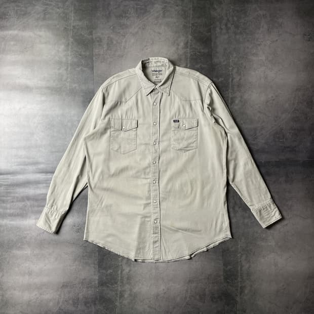 WRANGLER 랭글러 빈티지 베이지 웨스턴 코튼셔츠 A00398