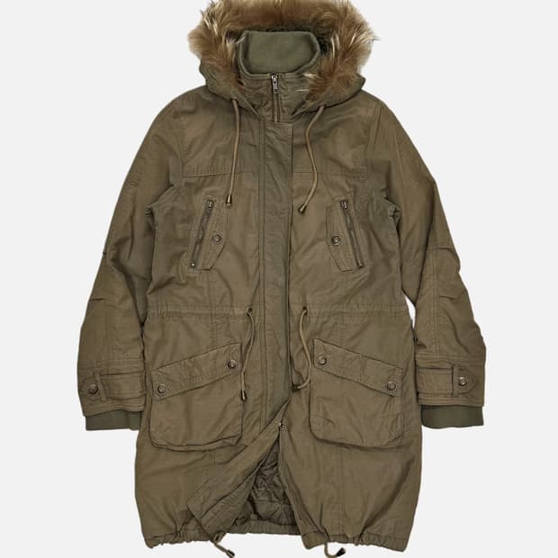 vintage khaki military field parka