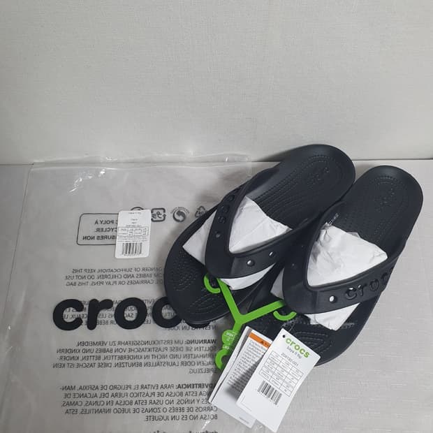 크록스 바야2 플립플랍 블랙 270mm 새상품 쪼리