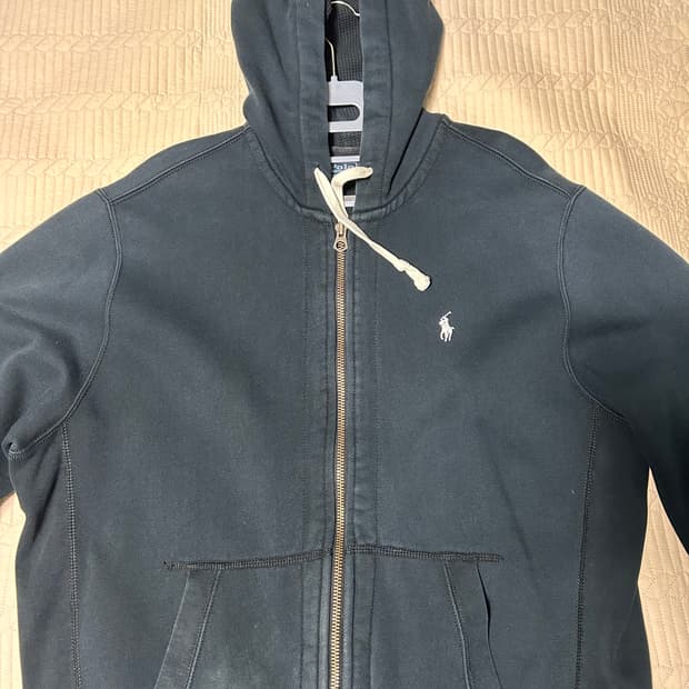 폴로 네이비 후드집업