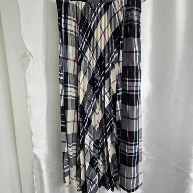 니코앤드 체크 플리츠 롱스커트 (1782)