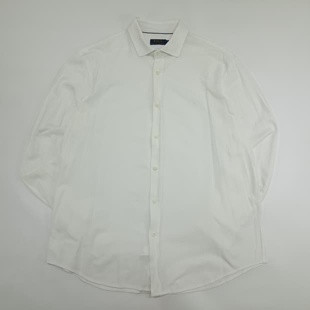 Co790 2XL 폴로 랄프로렌 화이트 메쉬 긴팔 셔츠 남방