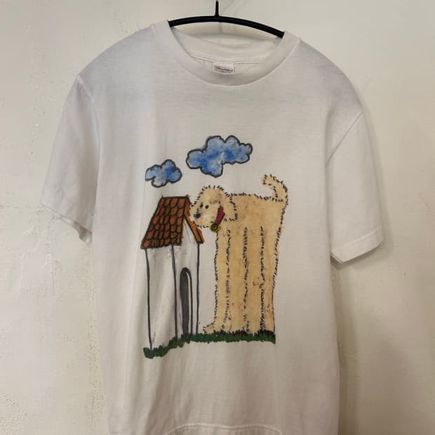 부르르(Boooruru) 강아지 그림 반팔티 S