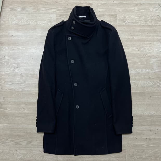 앤드지 모직 하이넥 오피서 코트 [네이비] L/100