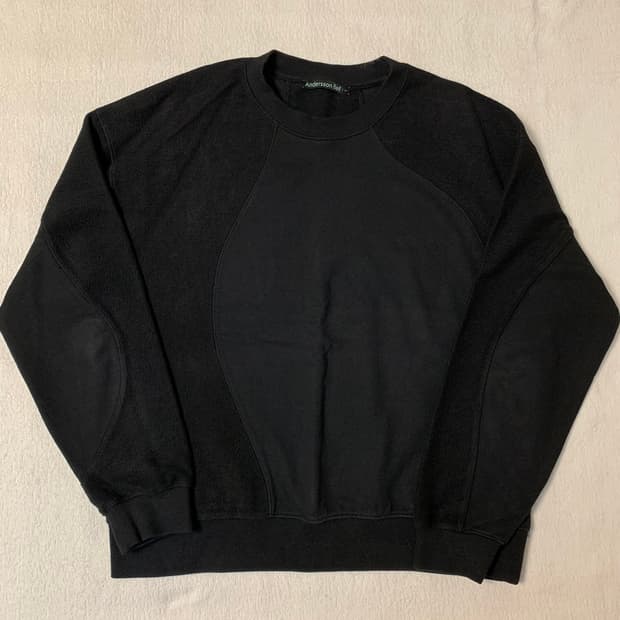 앤더슨벨 22FW 인사이드아웃 커브드 스웻셔츠 블랙 XL