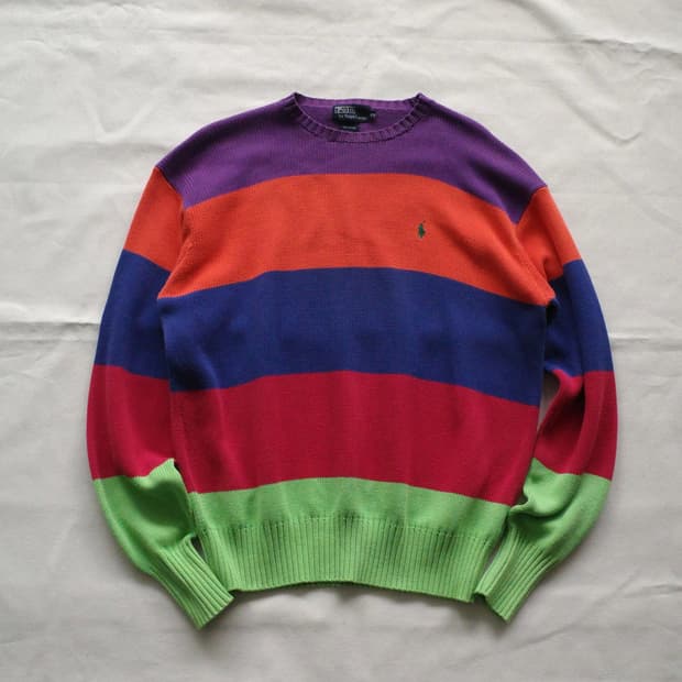 폴로 스트라이프 니트