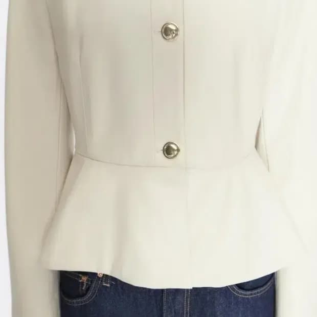 자라 페플럼 에코 레더 블레이져