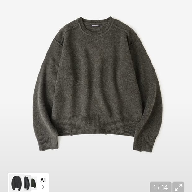 Reverse Damage Sweater Charcoal 3