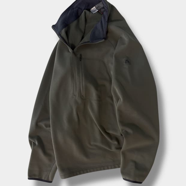 나이키 ACG 루즈핏 00‘s 카키 플리스 테크 하프집 자켓