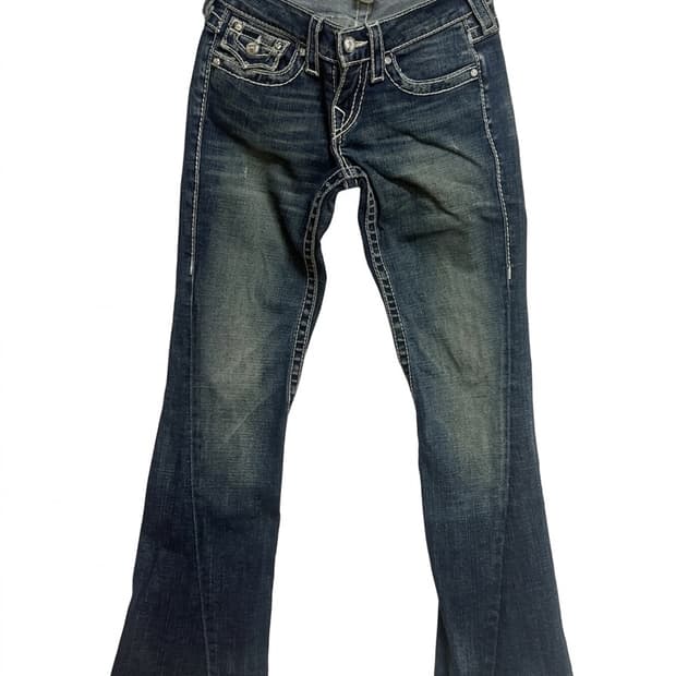 Y2k 트루릴리전 조이 로우라이즈 부츠컷 보석 장식